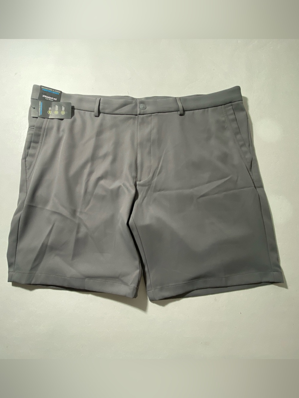 NEW Size 42 Mens Roundtree & Yorke Performance Chino Flat Shorts 8"I Quiet Shade